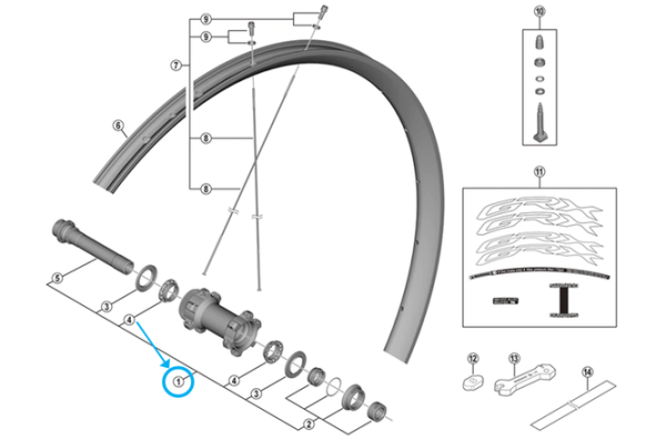 Shimano Achse komplett WH-RX570 100mm