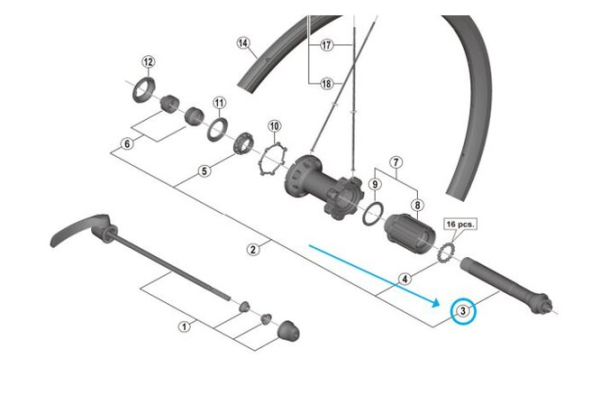 Shimano Achse WH-RS700-C30