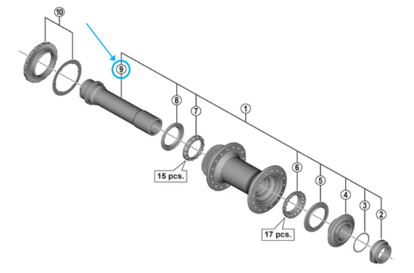 Shimano Achse HB-MT400 100 mm