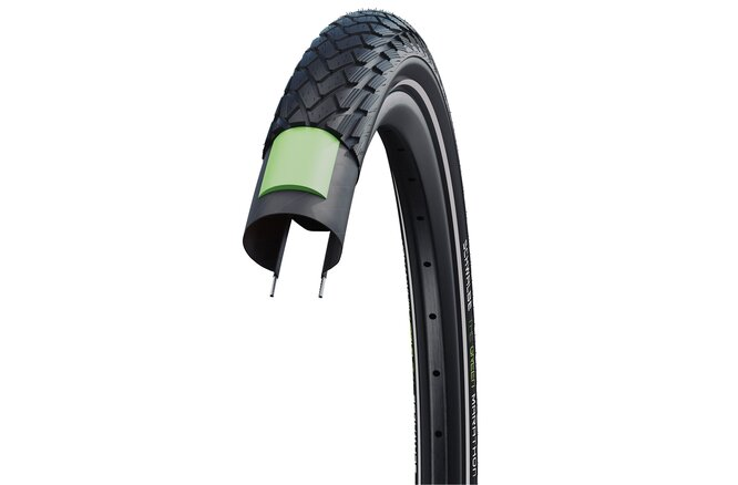 Schwalbe Pneu Green Marathon 700x35C GG Starr mit Reflexstreifen black