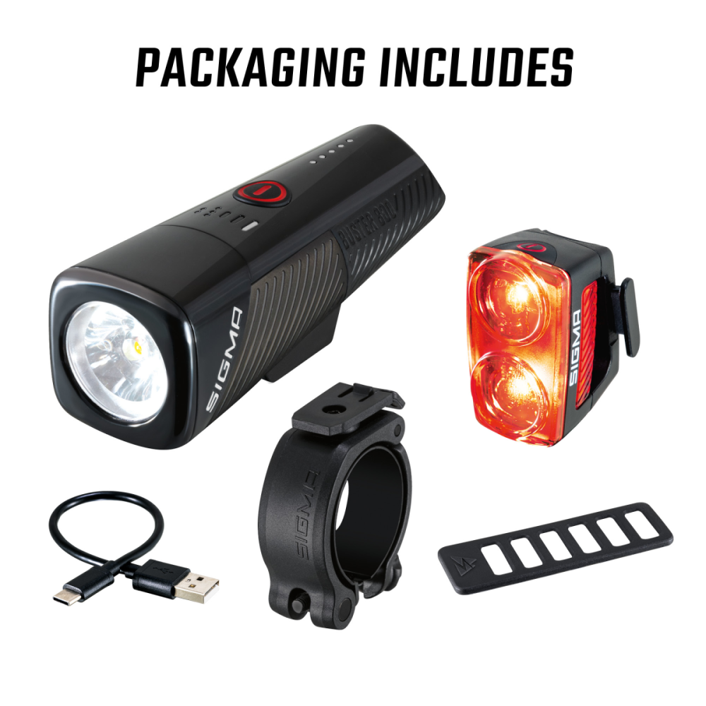 SIGMA SPORT Sigma Lichtset Buster 800 FL & Buster RL 150 schwarz