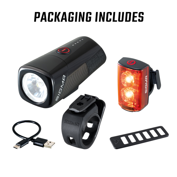 SIGMA SPORT Velo Lichtset Buster 400 FL & Buster RL 80 schwarz