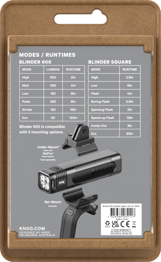 Knog Lichtset Blinder 600 & Blinder Square schwarz
