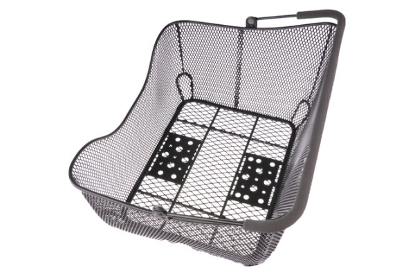 Pletscher Korb Delux Gepäckträger fein mit 3-Punkte Adapter grau