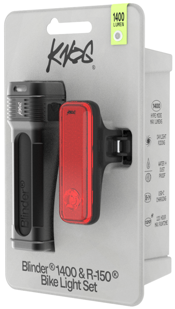 Knog Lichtset Blinder 1400 & Blinder R150 schwarz