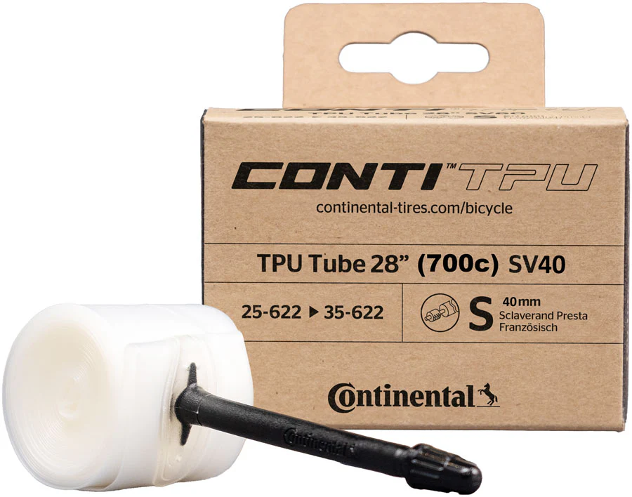 Continental Veloschlauch, TPU 28 25-622 / 35-622 inkl. Reparaturset SV40mm  Presta Ventil