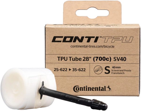 Continental Veloschlauch, TPU 28 25-622 / 35-622 inkl. Reparaturset SV40mm  Presta Ventil