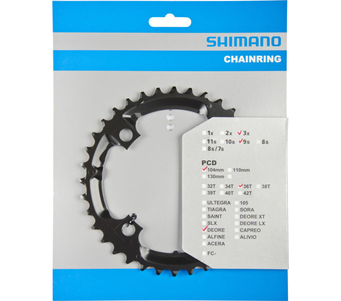 Shimano Kettenblatt DEORE FC-M590 36 Zähne schwarz