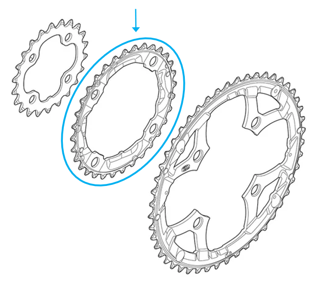 Shimano Kettenblatt DEORE FC-M590 36 Zähne schwarz